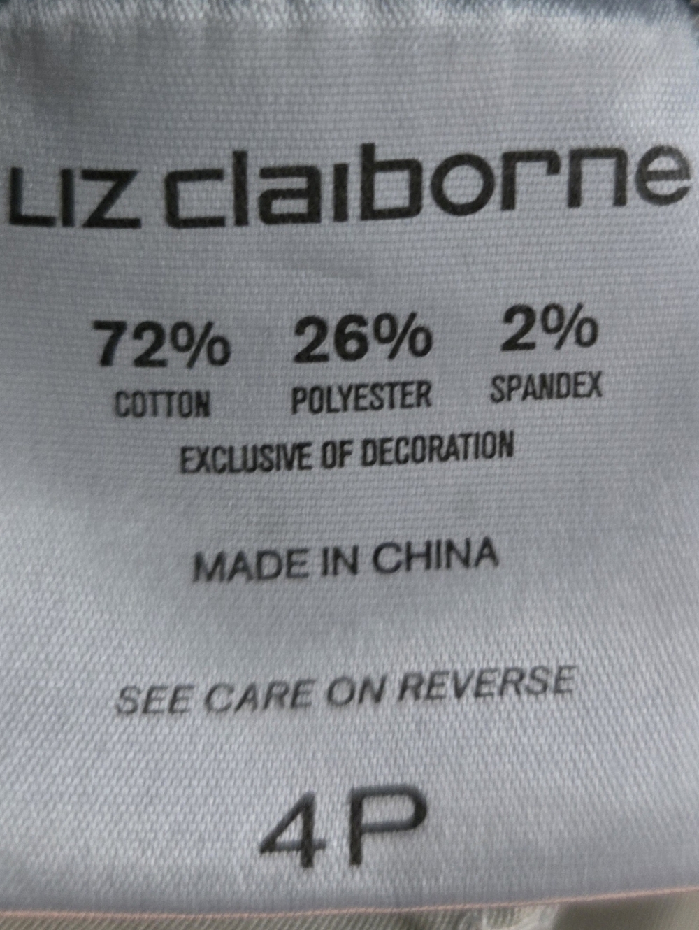 Liz Claiborne Jeans Sz 4 Petite Slim Leg Dark Wash Euc - Picture 10 of 10